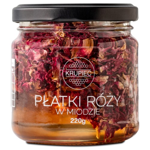 Płatki róży w miodzie 220g