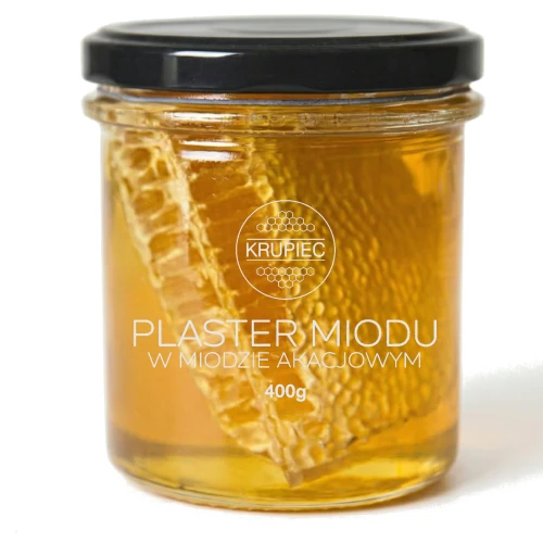 Miód akacjowy z plastrem miodu