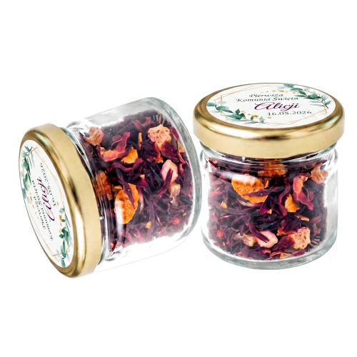 Słoiczek z herbata podziękowania dla gości